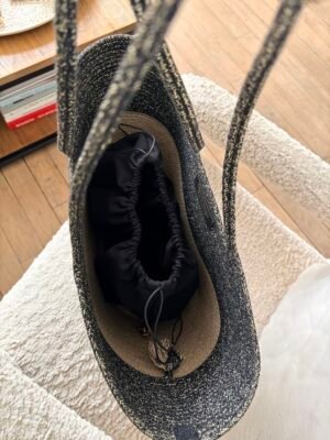 Sac panier bicolore à paillettes