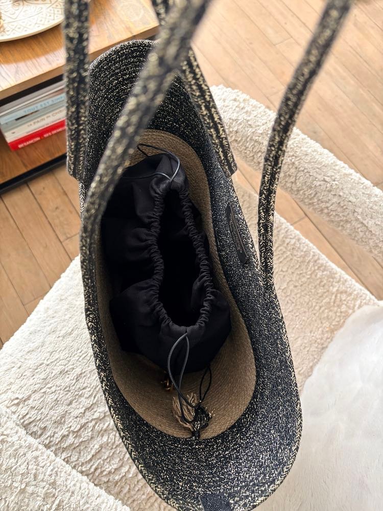 Sac panier bicolore à paillettes – Image 2